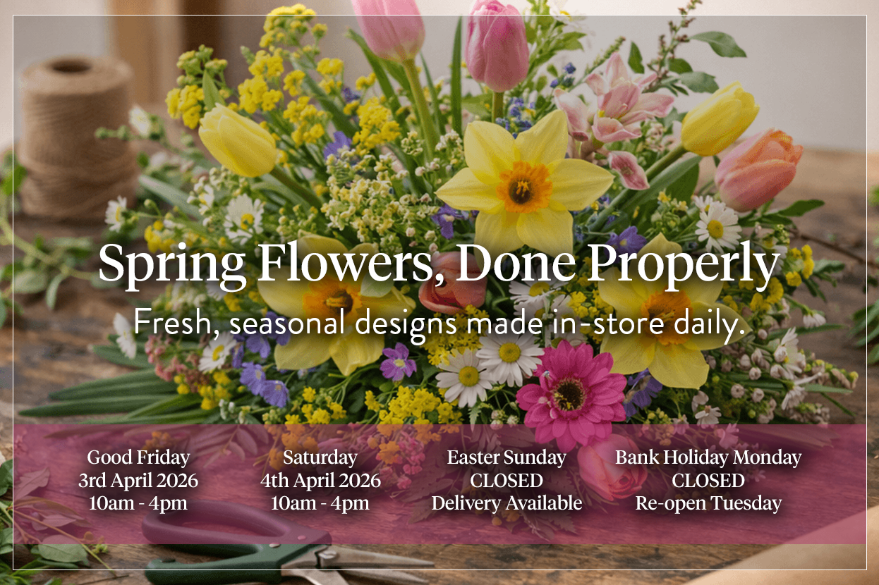 Free same-day flower delivery in Harrow, Pinner, Ruislip, Northwood, Hatch End and surrounding areas from your trusted local florist.